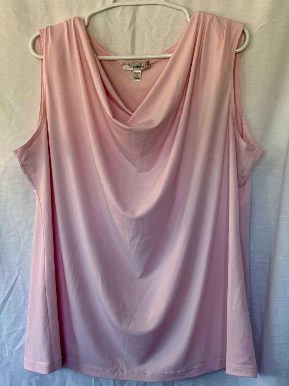 Dressbarn Pink Cowl Neck Sleeveless Top Size 2x